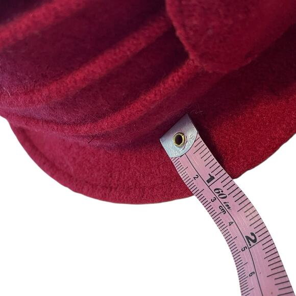 Toucan Collection Red Cloche Women SZ 6 1/2 Vintage With Flower Wool Retro Chic - Picture 7 of 11